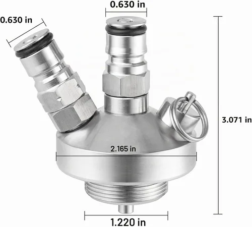 Vista 4 de TMCRAFT Mini dispensador de barriles, mini lanza de barril de acero inoxidable, conector de cerveza de ajuste rápido con manguera de cerveza de 50