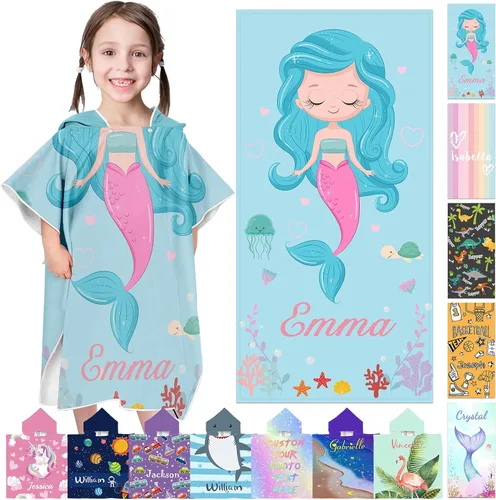 Vista 11 de Toallas de playa personalizadas para niños, toallas de playa personalizadas con nombres, regalos personalizados para niños pequeños, niñas