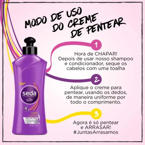 Vista 3 de Seda Linha Liso Perfeito Creme para Pentear 10.1 fl oz Perfect Straight Collection - Crema de peinado 10.14 fl oz