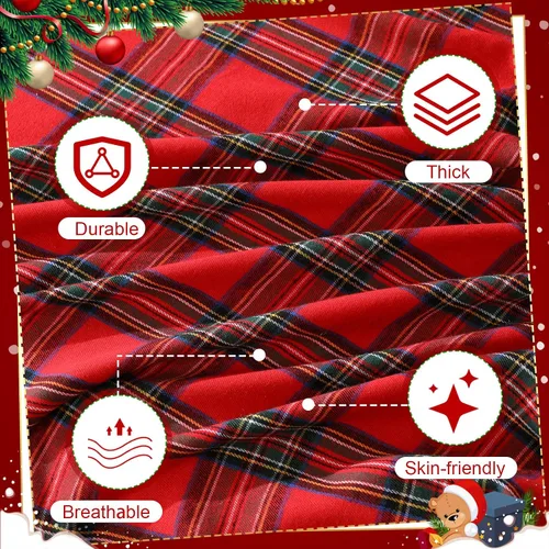Vista 6 de Oudain Juego de fundas de sofá navideñas con 2 fundas de almohada de 71 x 134 pulgadas, fundas de sofá rojas a cuadros búfalos, funda de sofá de 3