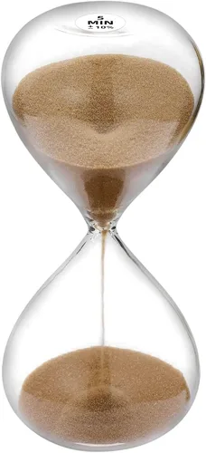 Vista 13 de Reloj de arena con temporizador de arena de 1 minuto con arena de color marrón, reloj de arena grande de 1 minuto, reloj de arena de 1 minuto