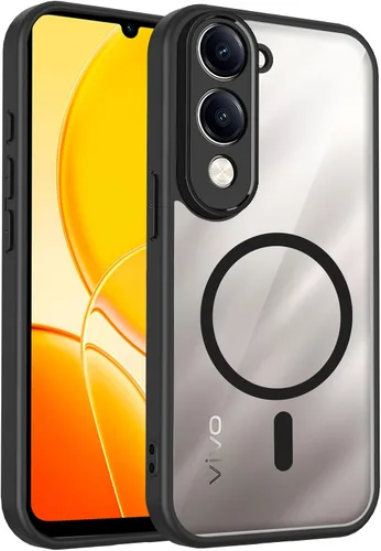 Vista 267 de Funda magnética transparente compatible con Xiaomi 17T, color negro 2 en 1 PC + TPU cubierta de teléfono a prueba de golpes, carcasa protectora