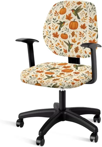 Vista 44 de Funda para silla de oficina, con temática de playa, funda elástica para silla de oficina, funda elástica de 2 piezas, funda para silla