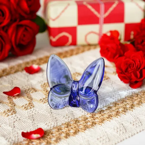 Vista 7 de kanpura Figura de mariposa de cristal azul, figura de mariposa voladora, adorno de mariposa de cristal, animal de cristal coleccionable
