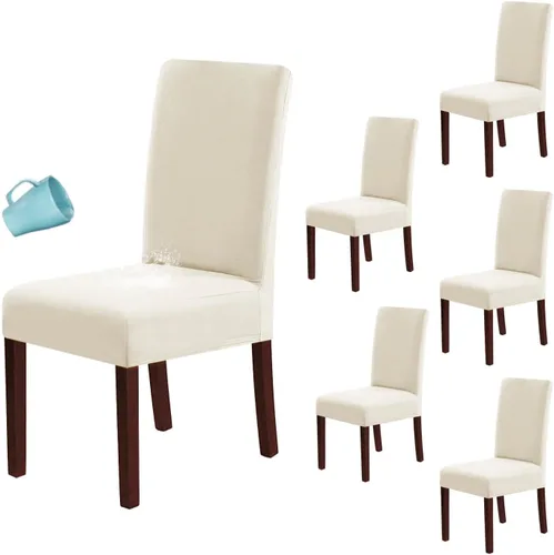 Vista 18 de H.VERSAILTEX Juego de 4 fundas 100% impermeables para sillas de comedor, fundas elásticas para sillas de comedor, fundas protectoras para sillas