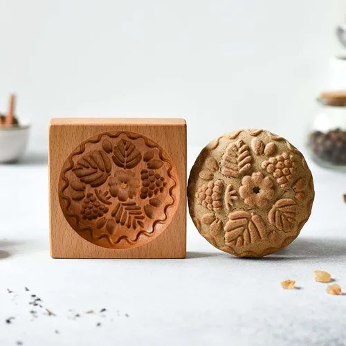 Vista 19 de Molde de Galletas de Madera, Molde de Horneado 3D, Herramienta de Decoración de Gravura para Artesanía, Adecuado para Halloween, Acción de Gracias
