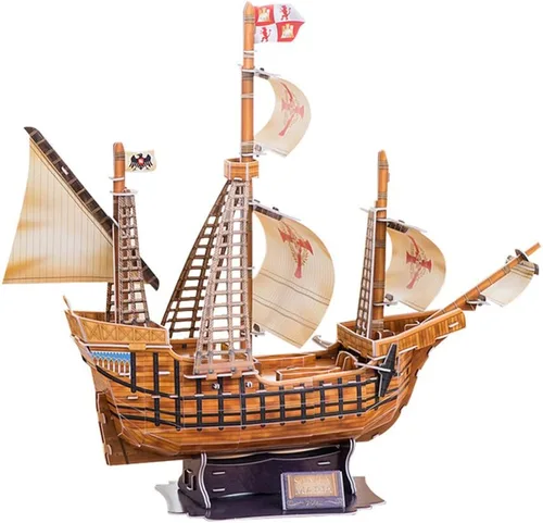 Vista 3 de CubicFun T4008h Santa Maria Vessel Models Rompecabezas 3D, 113 piezas