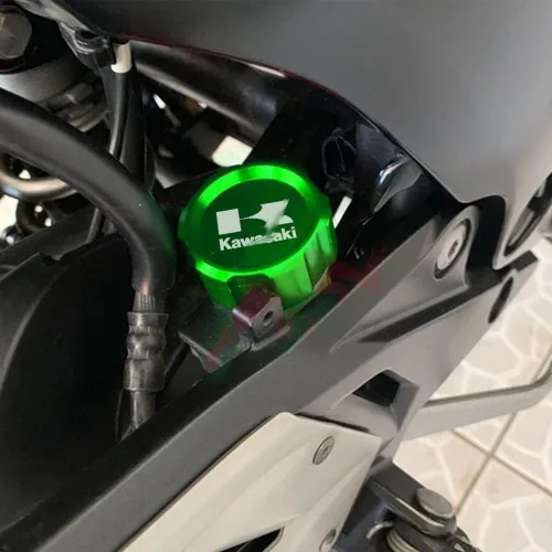 Vista 2 de Tapa de depósito de líquido de frenos delanteros CNC para motocicleta, apta para Kawasaki Z900 NINJA 650 Z650 Z800 Vulcan S 650 VN650 VERSYS