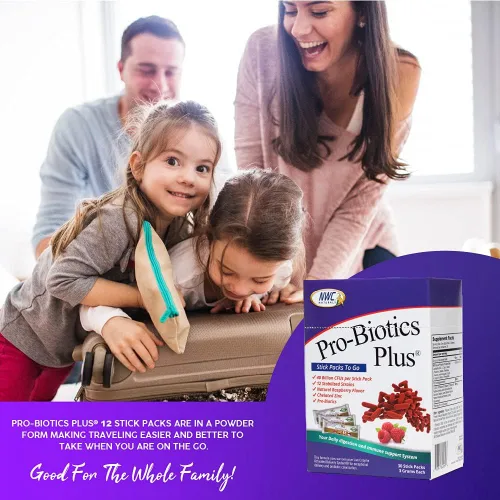 Vista 3 de Pro-Biotics Plus Stick Pack, On The Go Pro-Biotic Powder Packs para hombres, mujeres y niños, apoyo al sistema inmunológico, suplemento natural