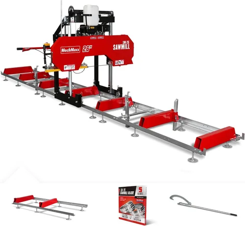 Vista 22 de MechMaxx Aserradero portátil de 22", longitud de pista de 13', ancho