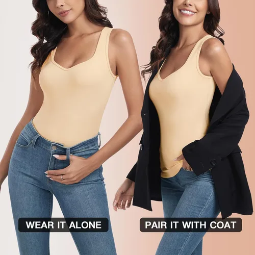 Vista 6 de WOWENY Camiseta sin mangas de forro polar térmico para mujer, sin mangas, cuello corazón, chaleco de invierno, ropa interior, camiseta cálida