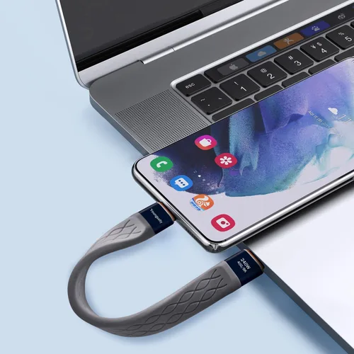 Vista 5 de Paquete de 2 adaptadores USB C Flex macho a macho de 0.4 pies, compatible con Thunderbolt 4/3, USB4/3, soporta carga rápida de 240 W, pantalla 8K