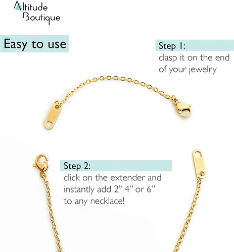 Vista 4 de Altitude Boutique Extensores de collar chapado en oro de 18 quilates delicado collar extensor cadena para mujer juego de 3 piezas, extensiones de 2