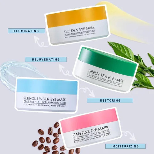 Vista 9 de Kit de parches para debajo de los ojos: 120 piezas de retinol y gel dorado para ojeras, hinchazón y arrugas, almohadillas de tratamiento de piel