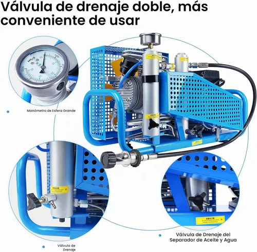 Vista 6 de TUXING Compresor de aire PCP de 4500 psi,Compresor de aire del tanque de buceo,Compresor de buceo de alta presión para extinción de incendios Tanque