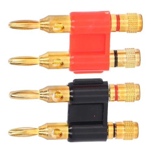 Vista 8 de 2 unids Conectores de altavoz banana apilables Enchufe de plátano macho Conectores de latón de 2 vías Accesorios de alambre de altavoz 32A 1000V