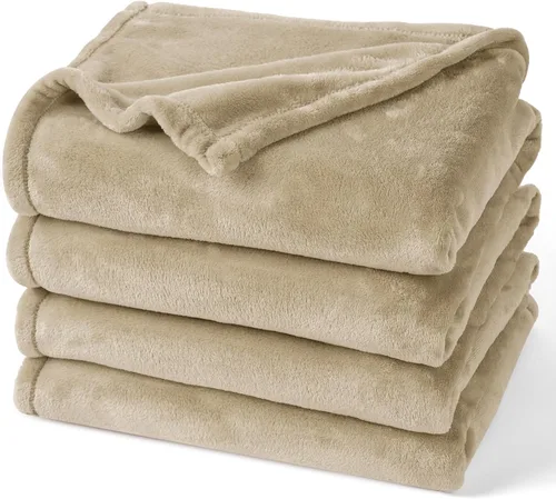 Vista 47 de PHF - Manta de forro polar, tamaño King, 120 x 4.23 – 10.58 oz, ligera, cálida, color beige