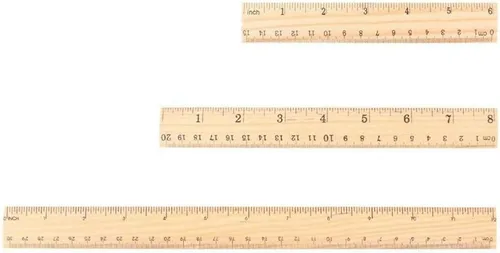 Vista 10 de Utoolmart 2 reglas rectas de madera, regla de escala de doble cara de 6 pulgadas, herramienta de medición para ingeniería, arquitecto de oficina