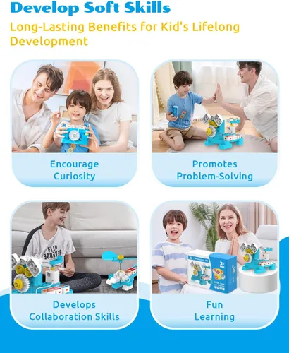 Vista 6 de WhalesBot Juguete de codificación A1 para niños, robot de bloques de construcción, divertido juguete STEM con controlador magnético y bloques