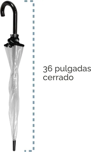 Vista 2 de ShedRain Paraguas transparente festoneado, apertura automática Negro (Black Trim)