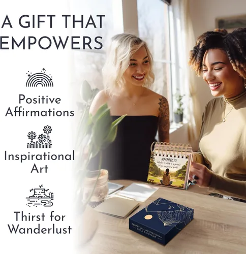 Vista 2 de RYVE Calendario diario de afirmación – Calendario de escritorio motivacional con afirmaciones diarias para mujeres, regalos positivos