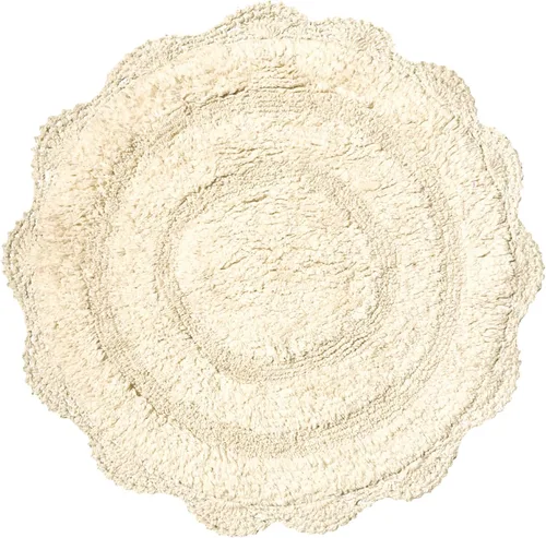 Vista 21 de Chardin home Alfombra de baño de ganchillo beige, alfombra de baño ovalada 100% algodón con borde de ganchillo artesanal hecho a mano, alfombra