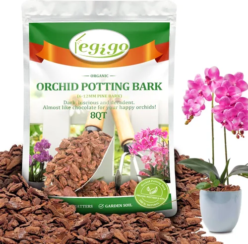 Vista 13 de Legigo Corteza Orgánica para Macetas de Orquídeas de 2 Cuartos de Galón - Mezcla Totalmente Natural de Corteza de Orquídea para Macetas, Astillas