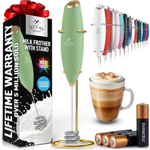 Vista 127 de Zulay Kitchen Potente varita espumadora de leche con 2 baterías Duracell – Mezclador de bebidas portátil ultrarrápido – Máquina de espuma eléctrica