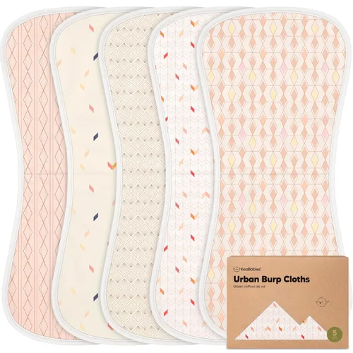 Vista 43 de Paños orgánicos para eructos para bebés niños y niñas, paquete de 5 paños de algodón súper absorbentes para bebés, trapos suaves y afelpados