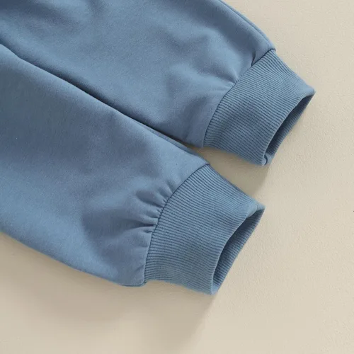 Vista 7 de Ehfomius Conjunto de 2 piezas de sudadera de manga larga para bebé niño y niña, color liso, 2 piezas, para otoño e invierno