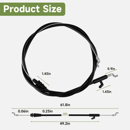Vista 2 de Cable de control para cortacésped, freno y embrague, compatible con 48 pulgadas Cub Cadet MTD Yard Machines Yard Man Craftsman Troy-Bilt Husky