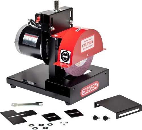 Vista 4 de Oregon Afilador de cuchillas compacto para cortacésped y amoladora de cuchillas, resistente, motor de 1 HP, ajustable (88-018)
