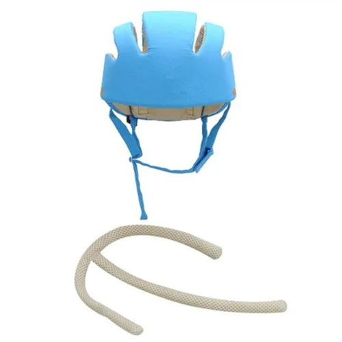 Vista 3 de Casco de seguridad ajustable para bebé, protección para la cabeza, sombrero de protección para andar en bicicleta, caminar y gatear (azul)