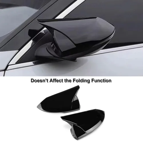 Vista 6 de Tapas para espejo retrovisor lateral de puerta para Hyundai Elantra 2021-2023, color negro brillante