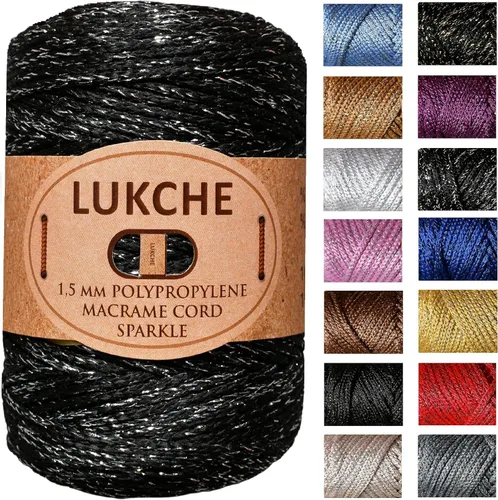 Vista 13 de Cordón de macramé de poliéster de alta calidad de 0.059 in x 153 yardas, cuerda colorida, hilo de ganchillo, suministros de macramé para colgar