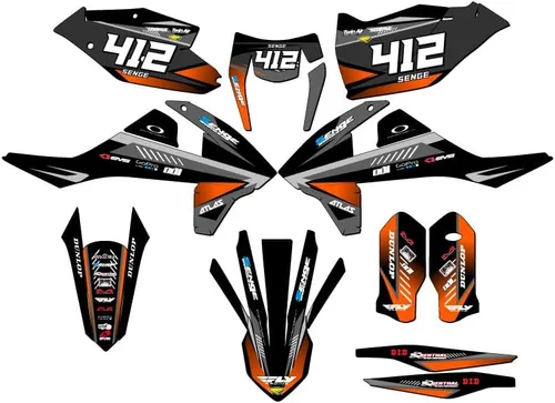 Vista 5 de Kit de base gráfica EXC Surge Black Senge 2017-2018 compatible con KTM