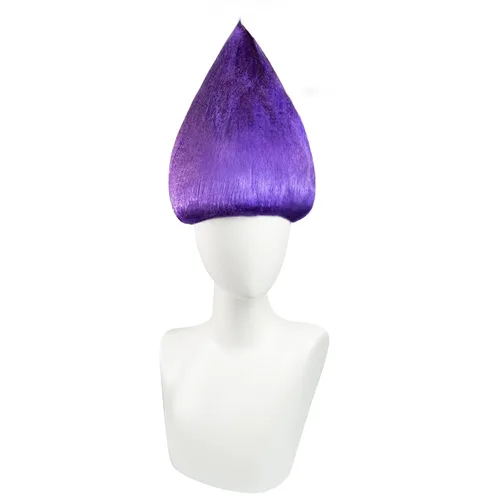 Vista 2 de Fenspeed Peluca de cosplay púrpura para mujeres y hombres, peluca de trol púrpura para Halloween, peluca corta de disfraz púrpura para fiesta