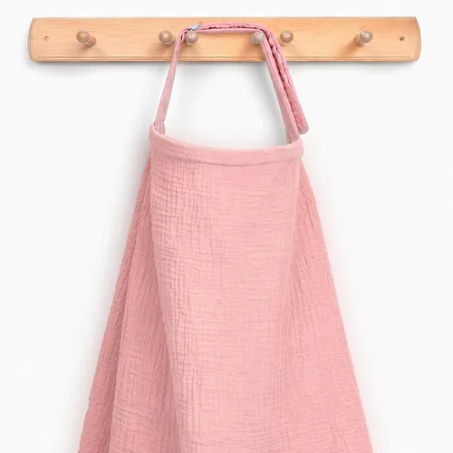 Vista 8 de Funda de lactancia 100% de muselina – Cubierta suave y transpirable para lactancia materna con cuello de arco y correa ajustable para el cuello