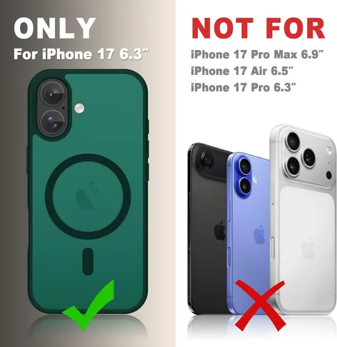 Vista 532 de Funda para Google Pixel 10 Pro XL, cubierta magnética mate, color negro Fit for MagSafe, Screen Protector included, Shockproof Military Grade