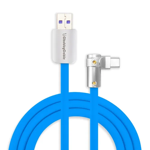 Vista 48 de chubbycable FlexElbow - Cable de carga rápida de 90 grados y 240 W, cable USB C en ángulo recto, cable de carga de silicona compatible con iPhone