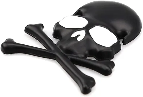 Vista 3 de Emblema de calavera de esqueleto 3D para el lado del coche, parte trasera, capó delantero, puerta del maletero, parachoques trasero, caja de cola