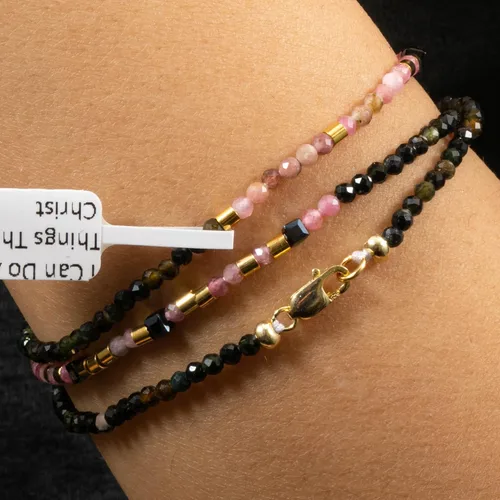 Vista 3 de I Can Do All Things Through Christ Morse Code Bracelets, Stone Beaded Bracelets for Women, 925 Sterling Silver Bracelets for Women, Bible Verse