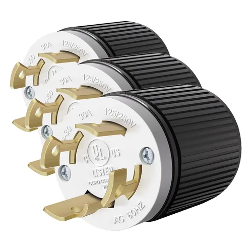 Vista 12 de ENERLITES NEMA L14-30R - Conector de bloqueo para generador, enchufe hembra de bloqueo giratorio, 30 amperios, 125/250 voltios, 3 polos, conexión a