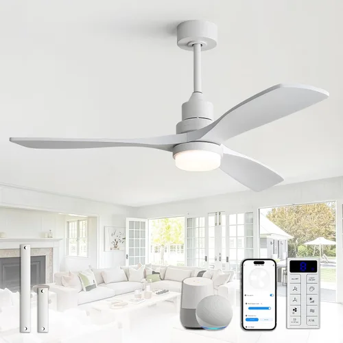 Vista 42 de Sofucor Ventiladores de techo inteligentes de 60 pulgadas con luces, ventilador de techo inteligente moderno para exteriores