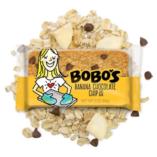Vista 2 de Bobo's Paquete variado de barras de avena, chispas de chocolate y chispas de chocolate con plátano