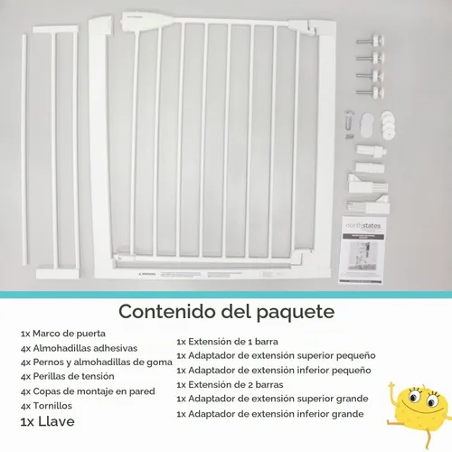 Vista 9 de Toddleroo by North States - Puerta de bebé con cierre automático de Bright Choice: Puerta de bebé montada a presión para puertas con mango que Blanco
