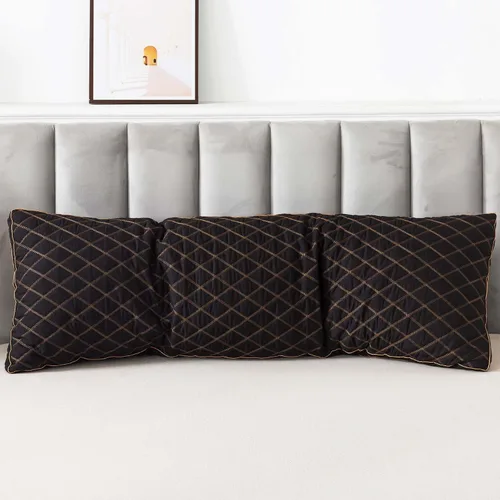 Vista 5 de WhatsBedding Almohada corporal de espuma viscoelástica con funda, almohada Almohada negra+funda de almohada gris