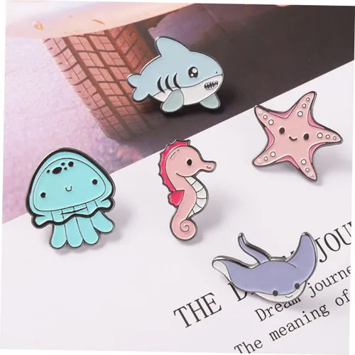 Vista 2 de 10 Pcs Sea Life Brooch Clothing Zinc Alloy Badge