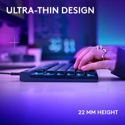 Vista 4 de Logitech G 515 TKL - Teclado para juegos de perfil bajo con cable, RGB totalmente personalizable, teclas PBT de doble disparo, interruptores