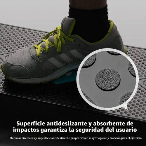 Vista 2 de GYMMAGE Stepper aeróbico de entrenamiento ajustable, plataforma de ejercicios aeróbicos con 2 elevadores, plataforma de ejercicios para fitness